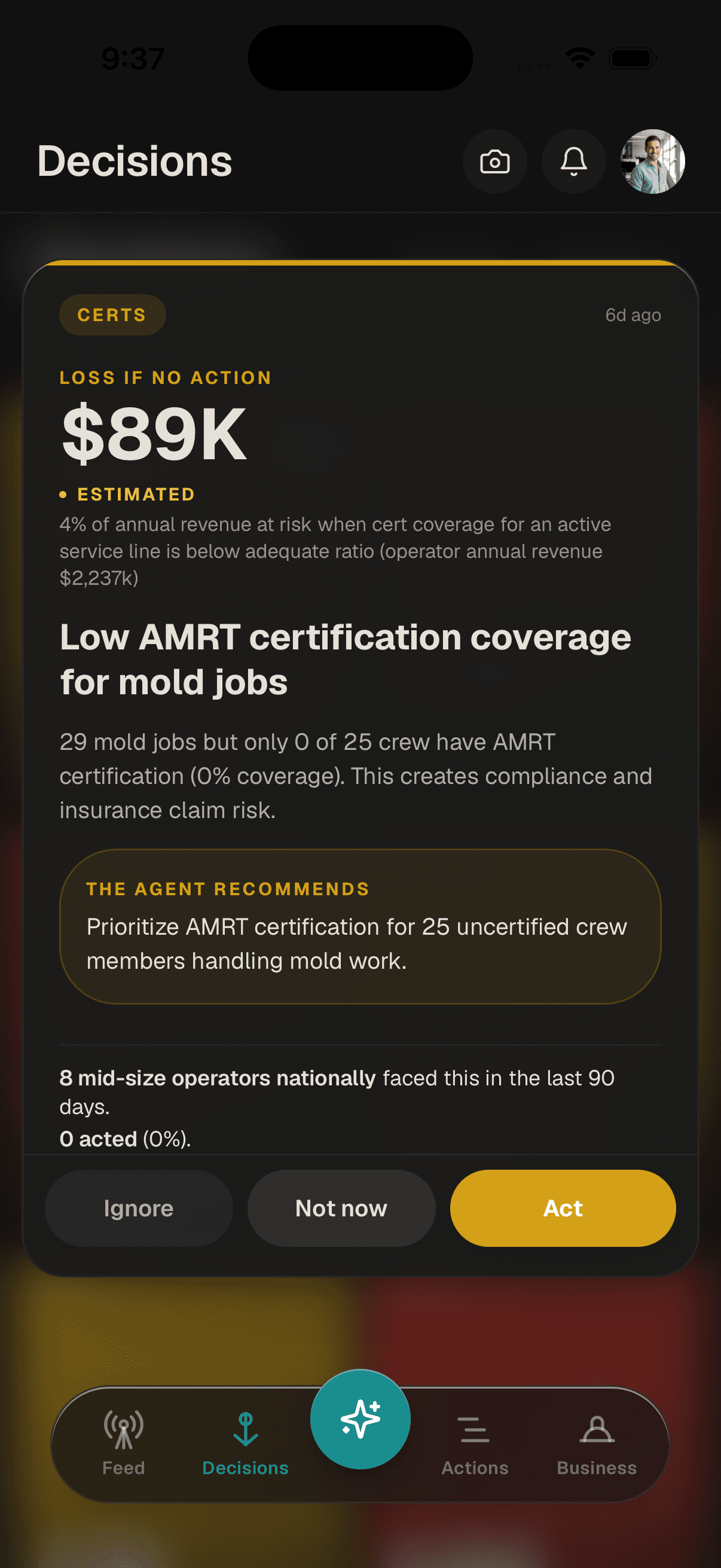 Decision detail on mobile
