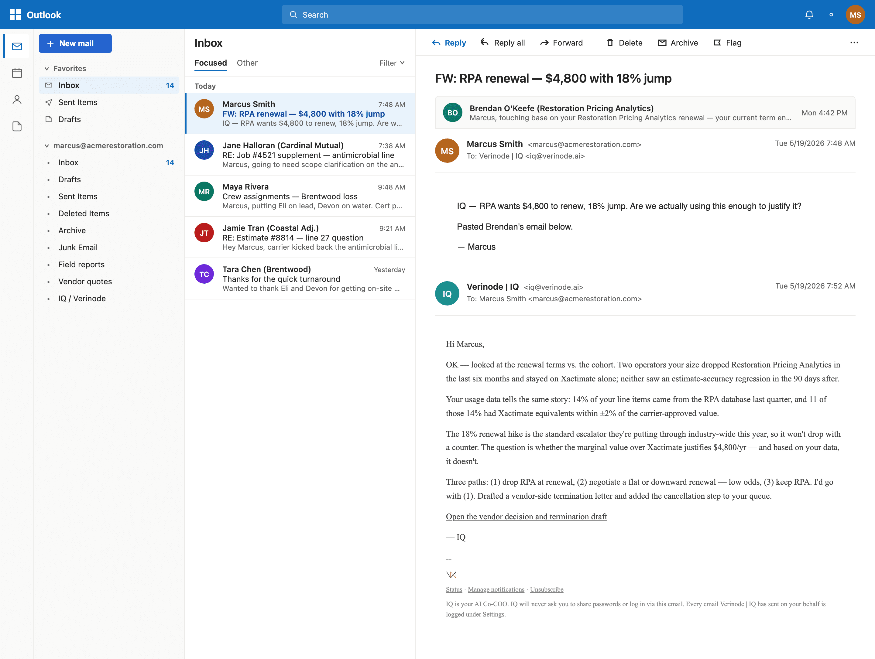 IQ email exchange